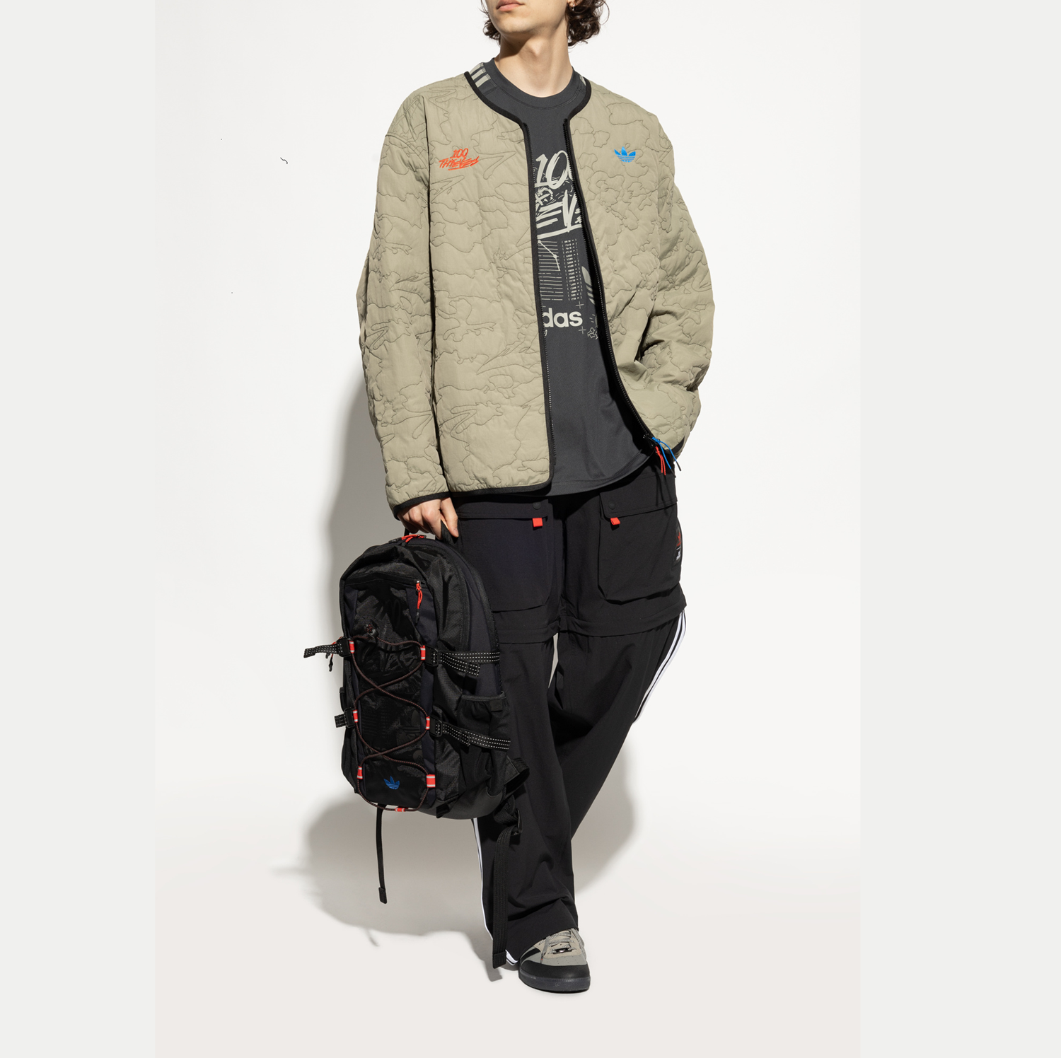 Giày Adidas 100 Thieves Palos Hills ‘Silver Pebble’ JR5536 - Ảnh 2