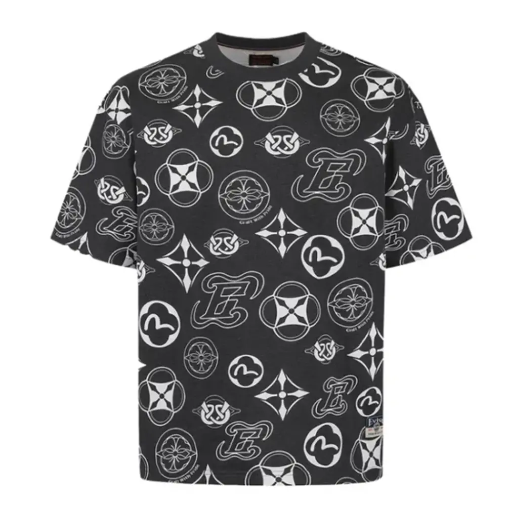 Áo EVISU SS25 'Charcoal Gray Full Floor' 2ESHTM5TS1103LFCT