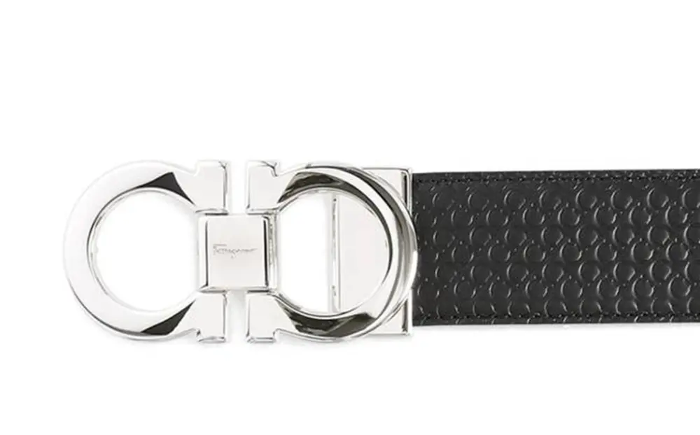 Thắt Lưng Salvatore Ferragamo 67 9535 NERO FJORD BLUE 714462 - Ảnh 3