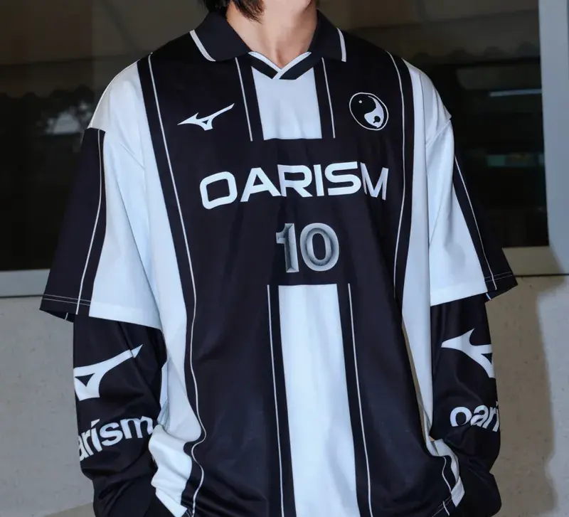 Áo Mizuno x Oarism Retro long-sleeved ‘White Black’ K2CC53Y1 - Ảnh 5