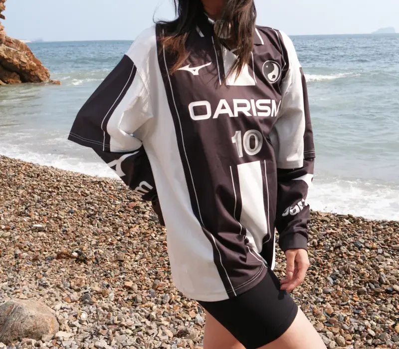 Alternative view of Áo Mizuno x Oarism Retro long-sleeved ‘White Black’ K2CC53Y1