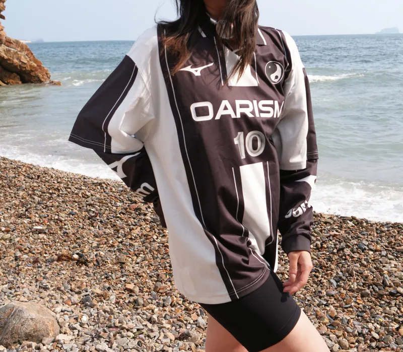 Alternative view of Áo Mizuno x Oarism Retro long-sleeved ‘White Black’ K2CC53Y1