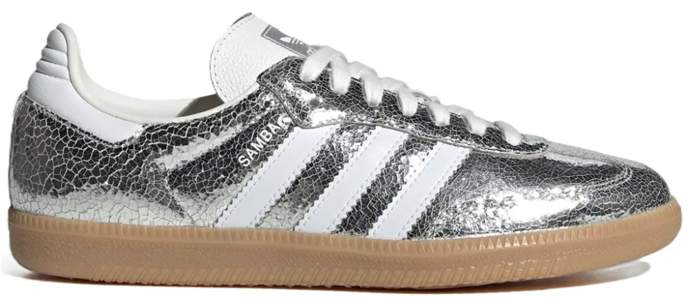 Giày Adidas Samba OG ‘Silver Metallic Cracked Leather’ JR0035