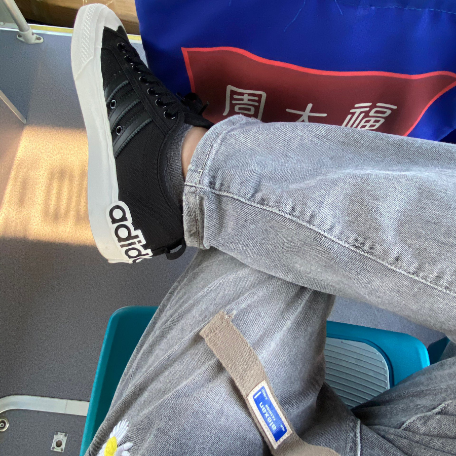 Giày Adidas Nizza ‘Oversize Heel Logo Core Black Gum’ EF5713 - Ảnh 3