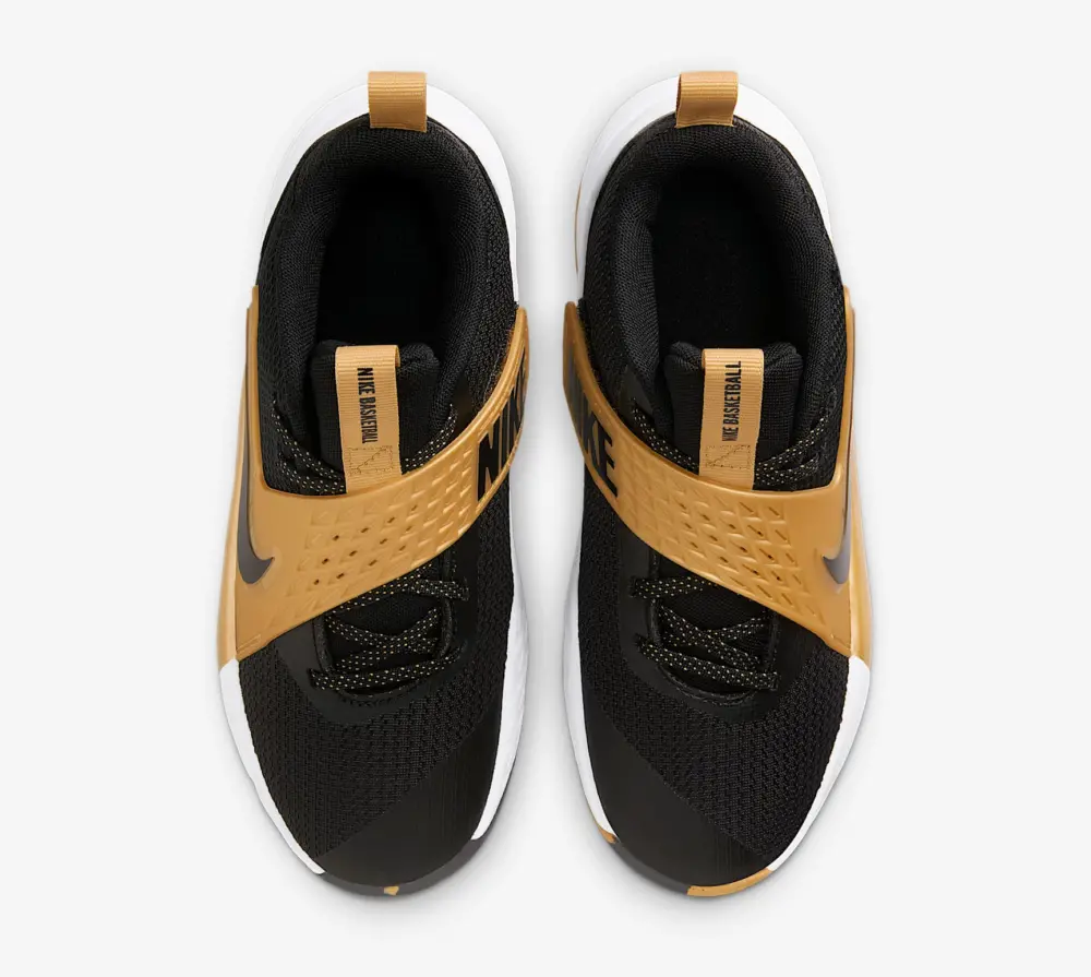 Giày Nike Team Hustle D 12 GS ‘Black Metallic Gold White’ HF6279-100 - Ảnh 5