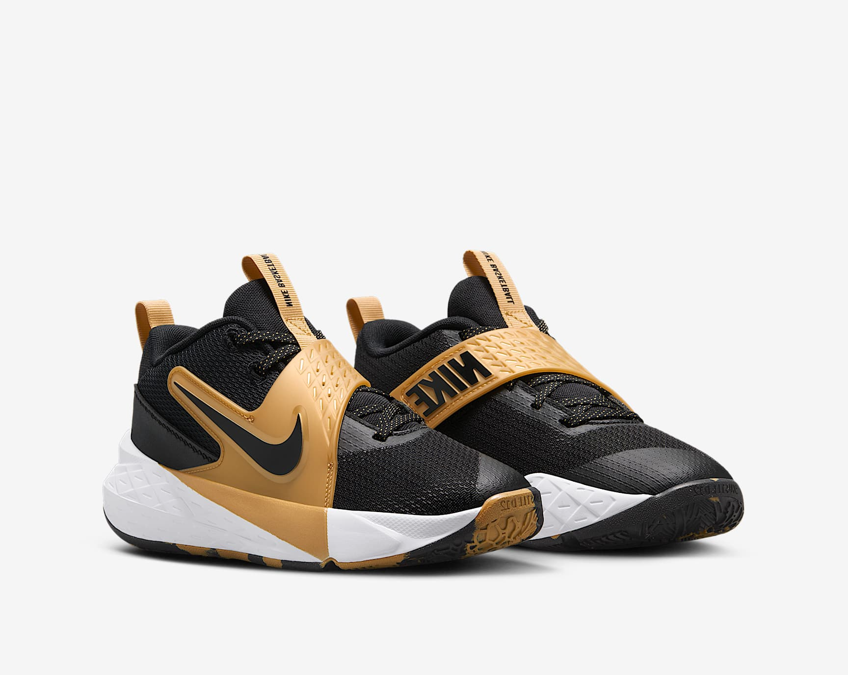 Giày Nike Team Hustle D 12 GS ‘Black Metallic Gold White’ HF6279-100 - Ảnh 4