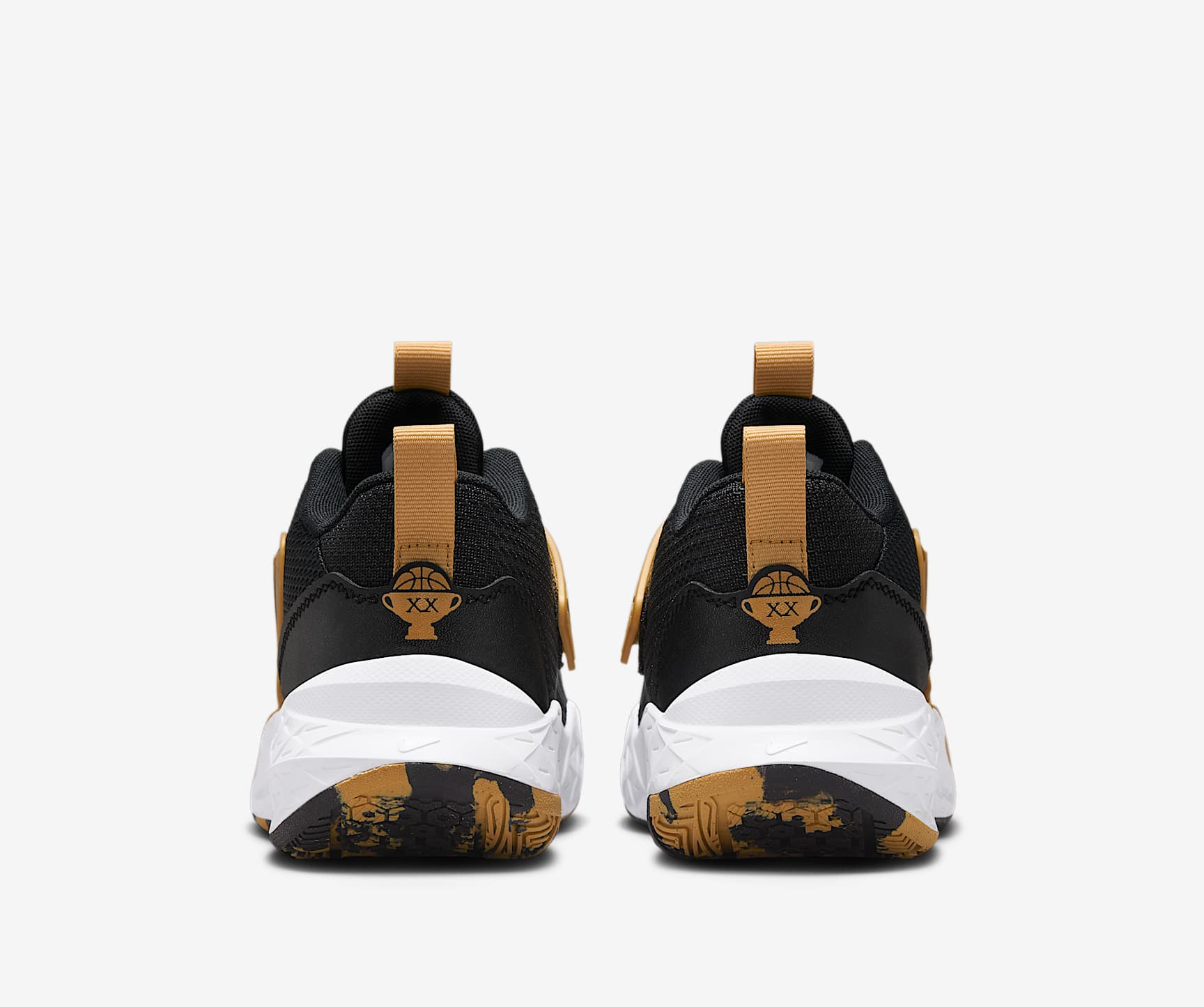 Giày Nike Team Hustle D 12 GS ‘Black Metallic Gold White’ HF6279-100 - Ảnh 3