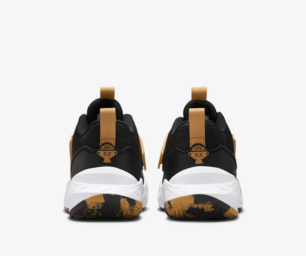 Giày Nike Team Hustle D 12 GS ‘Black Metallic Gold White’ HF6279-100 - Ảnh 3
