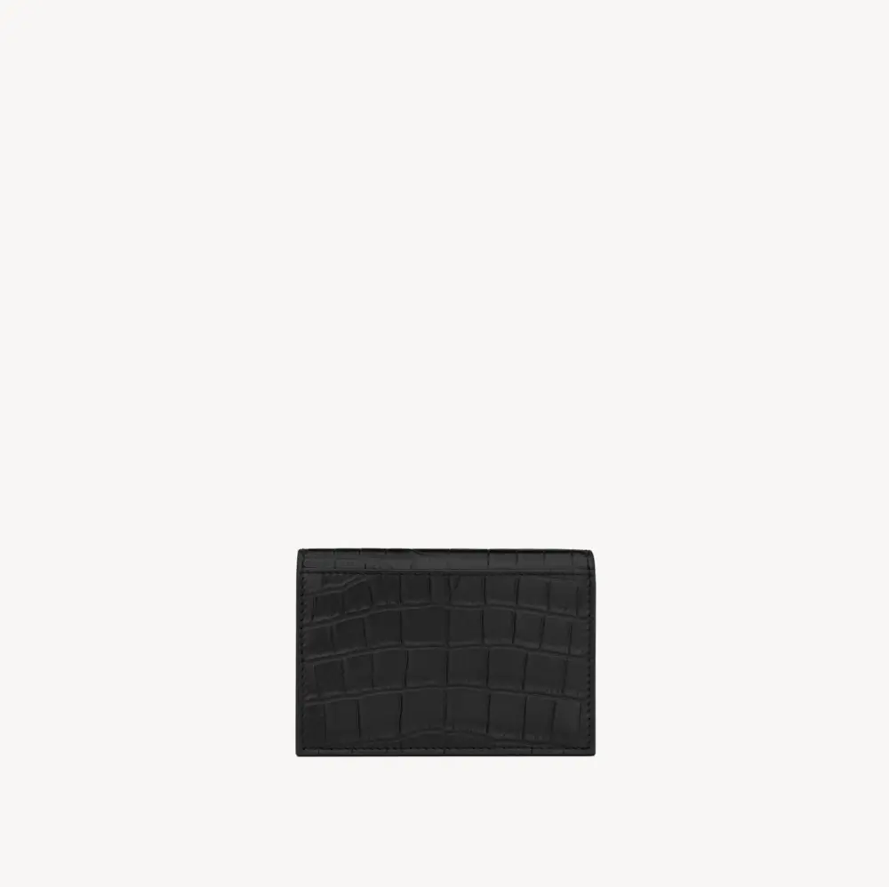 Ví Saint Laurent Tiny Cassandre Card ‘Black’ 730077DZEDW1000 - Ảnh 4