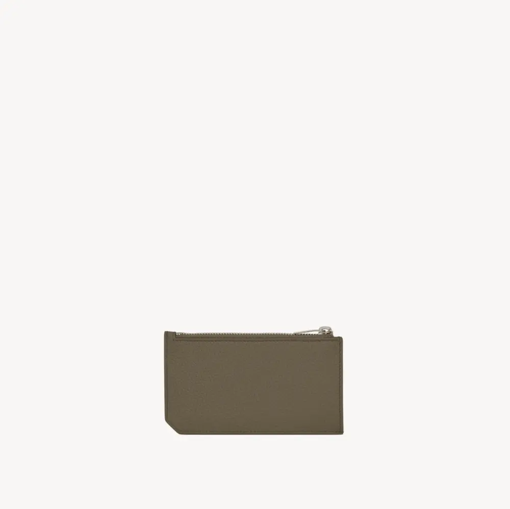 Alternative view of Ví Saint Laurent Tiny Cassandre Card ‘Khaki’ 629899DTI0E2952
