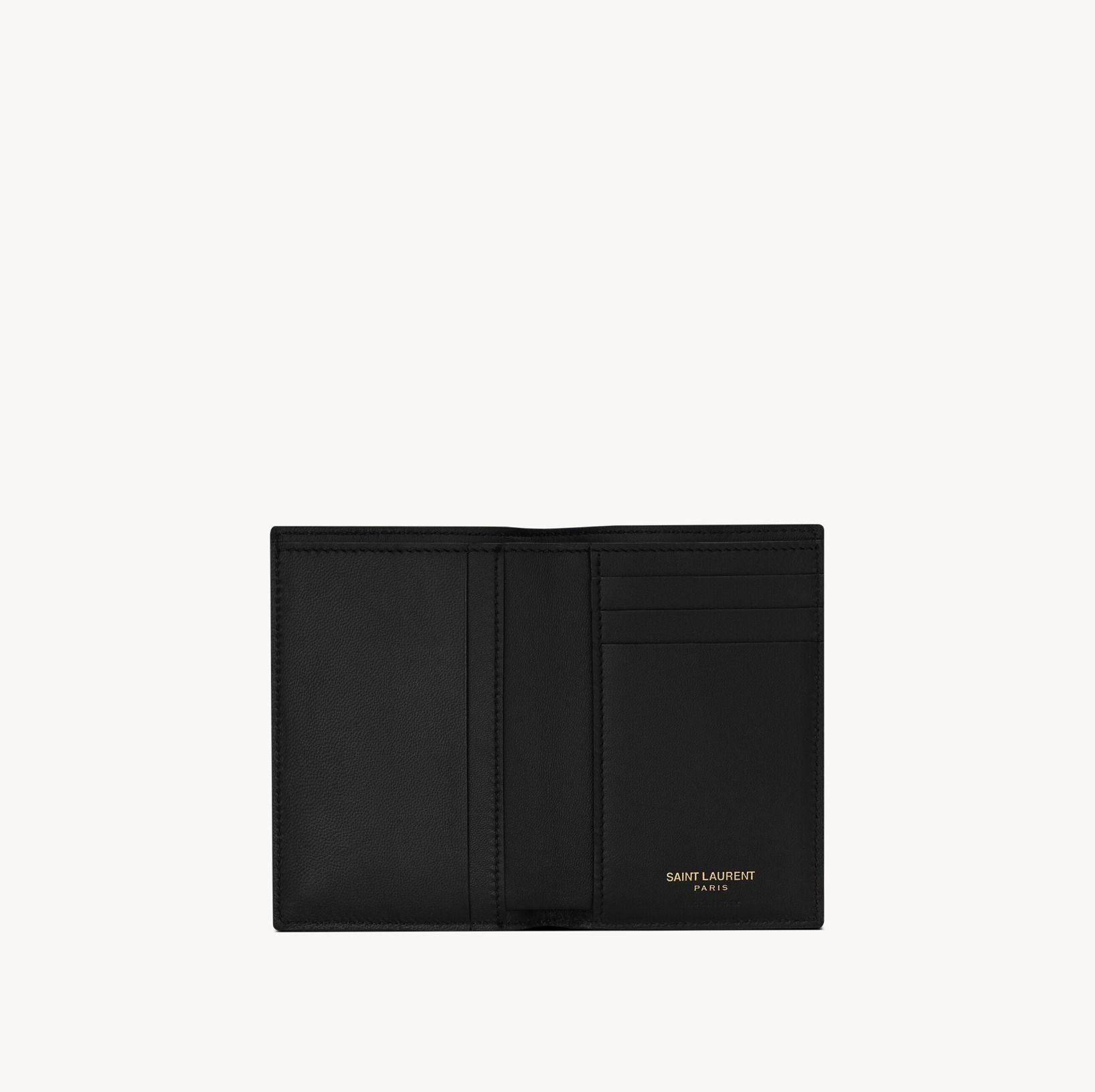 Alternative view of Ví Saint Laurent Tiny Cassandre Wallet ‘Black’ 668736DZEDW1000