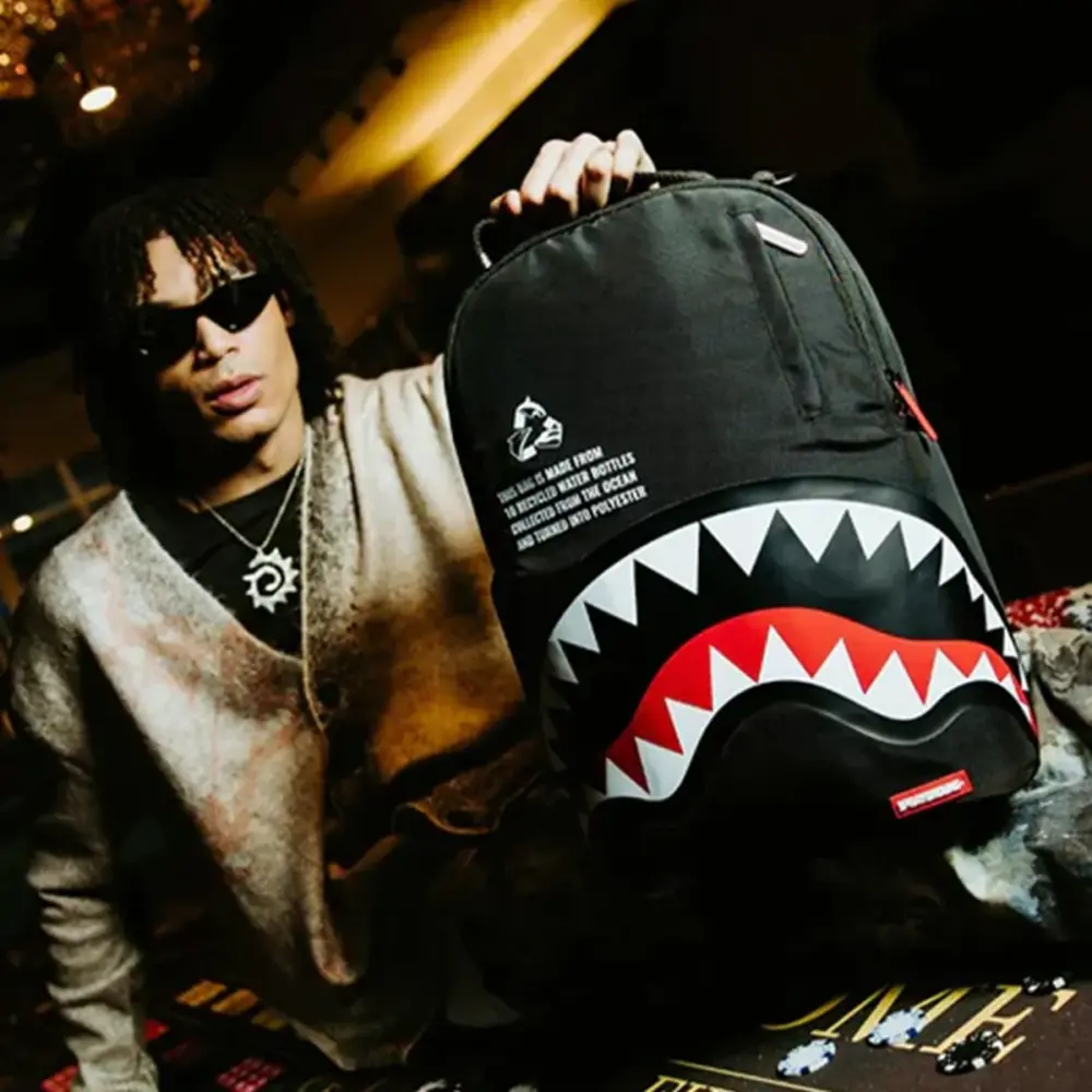 Balo SPRAYGROUND Shark Mouth PVC 'black' W1035712 - Ảnh 3