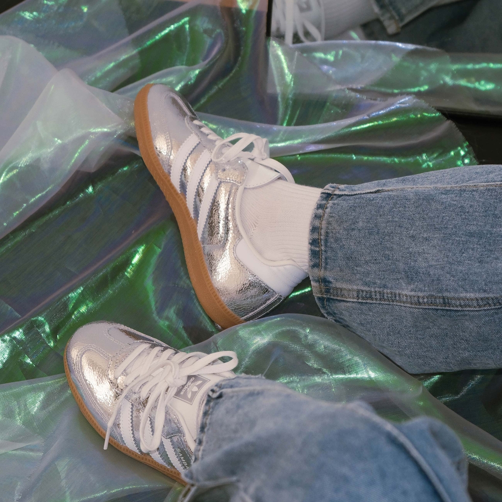 Giày Adidas Samba OG ‘Silver Metallic Cracked Leather’ JR0035 - Ảnh 6