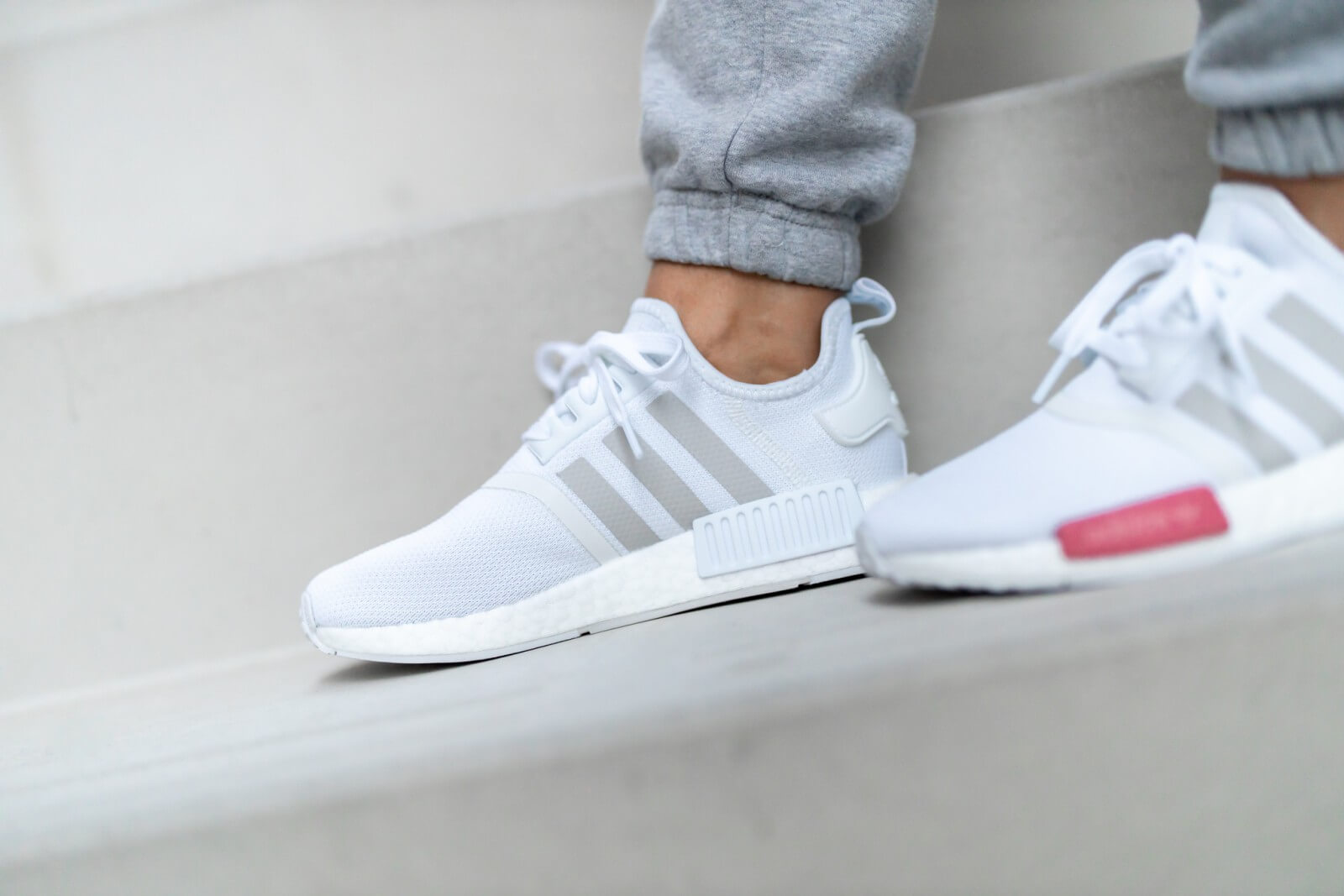 Giày Adidas Wmns NMD_R1 ‘White Grey Blue Rose’ FX7074 - Ảnh 5