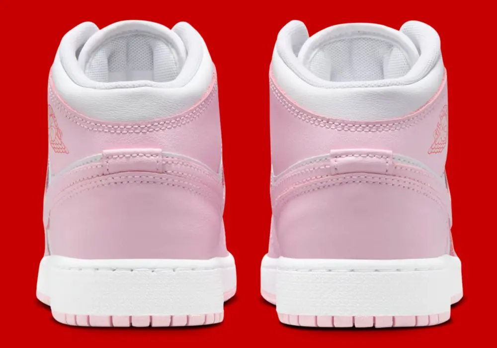 Giày Nike Air Jordan 1 Mid GS ‘Pink Foam Fire Red’ DQ8423-608 - Ảnh 3