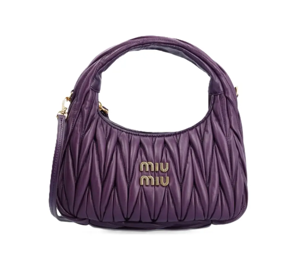 Túi Miu Miu Wander Matelasse Nappa Leather Hobo 'Violet' 5BC125-N88-F0030-V-OOY