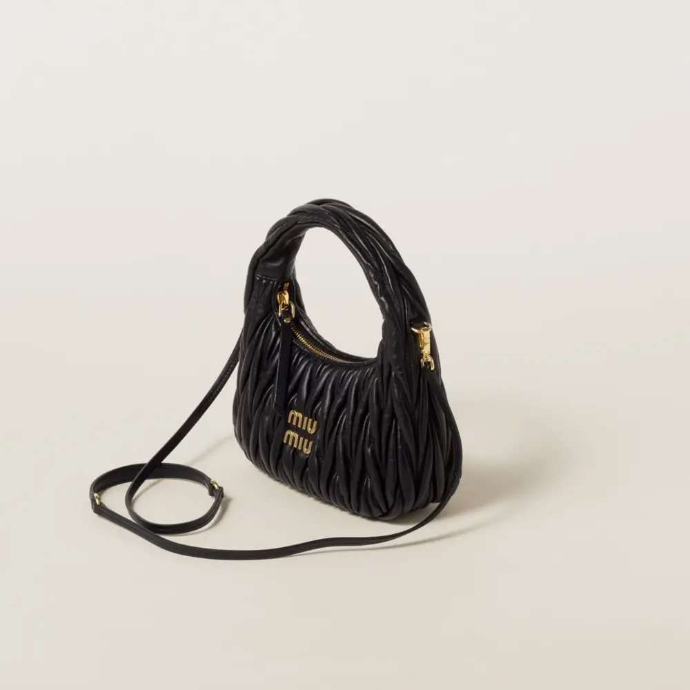 Túi Miu Miu Wander Matelassé Bag ‘Black’ 5BC125-N88-F0002-V-OOY - Ảnh 3
