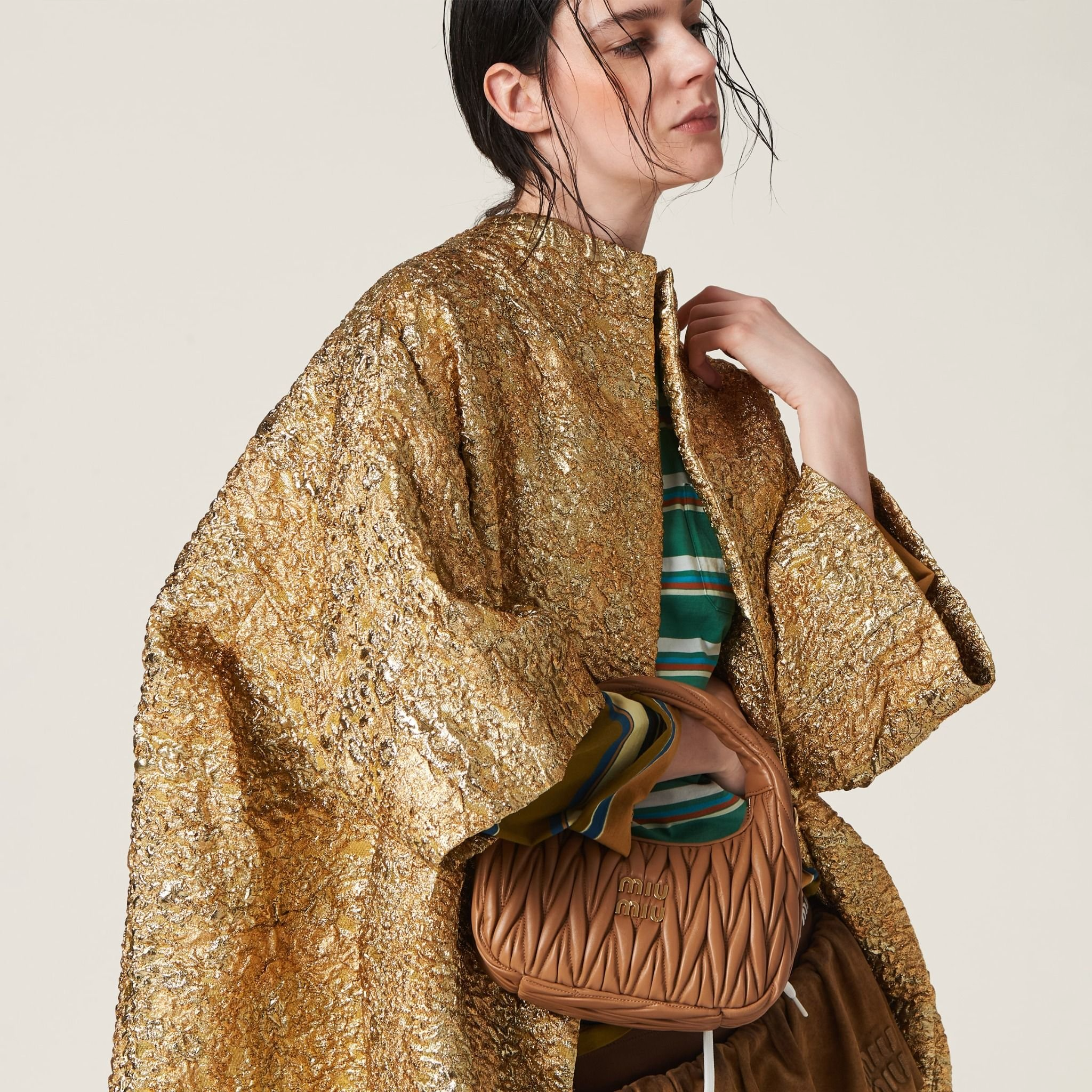 Túi Miu Miu Wander Matelassé ‘Caramel’ 5BC125-N88-F098L-V-OOY - Ảnh 3