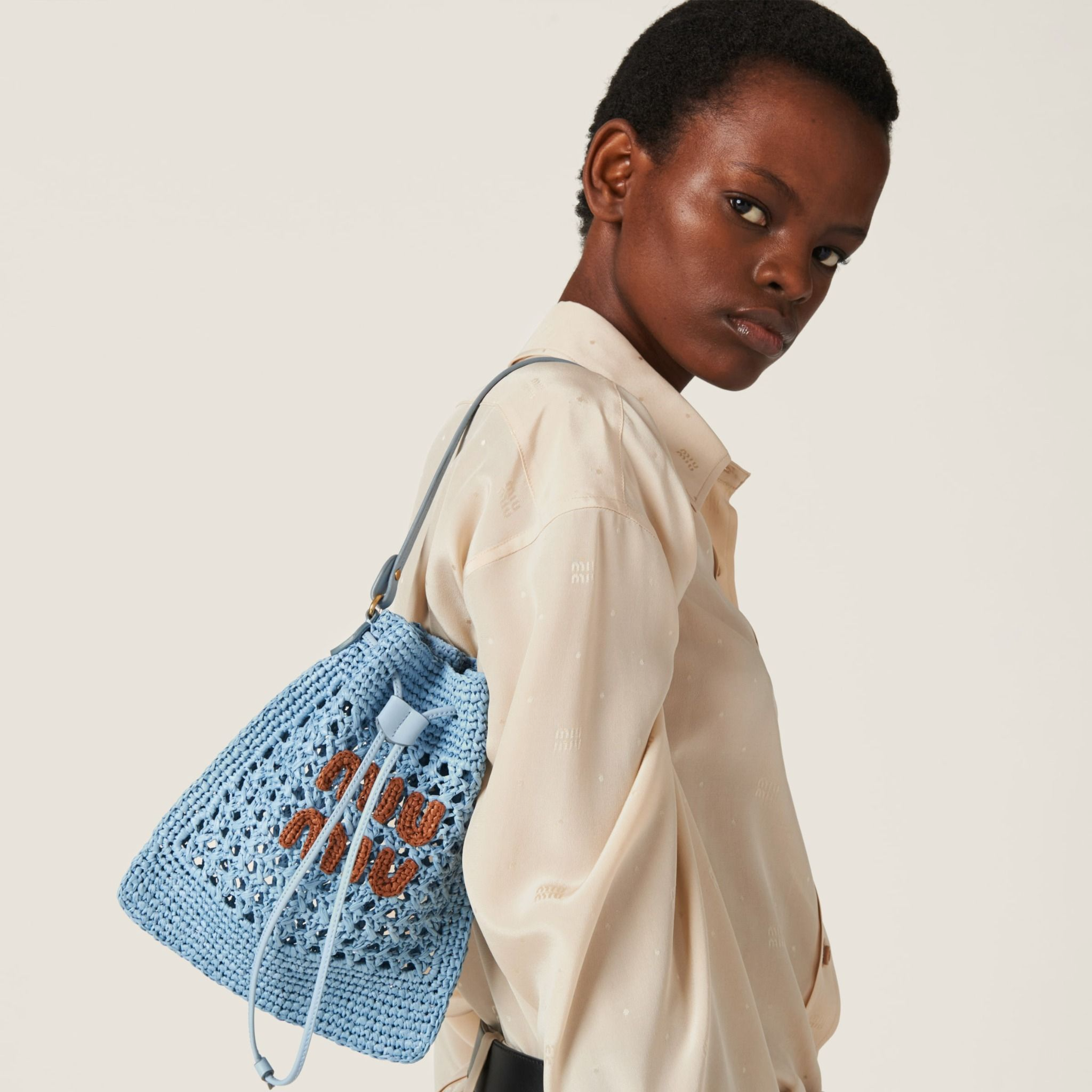 Alternative view of Túi Miu Miu Woven Fabric Mini-bag ‘Celeste’ 5ND016-2DO1-F03RA