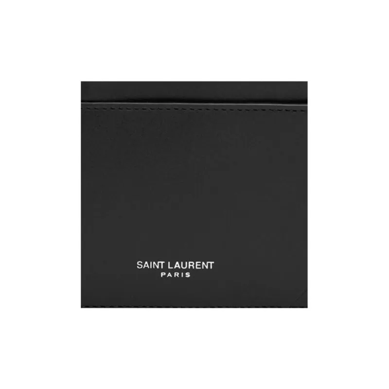 Ví Saint Laurent Paris Fragments Large Zip Card Case 'Black' 7580040U90N1000 - Ảnh 4