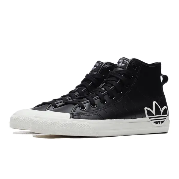 Giày Adidas Nizza Hi RF Leather ‘Black White’ FX8496 - Ảnh 5