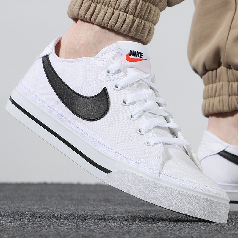 Giày Nike Court Legacy Canvas ‘White Black’ CW6539-101 - Ảnh 7