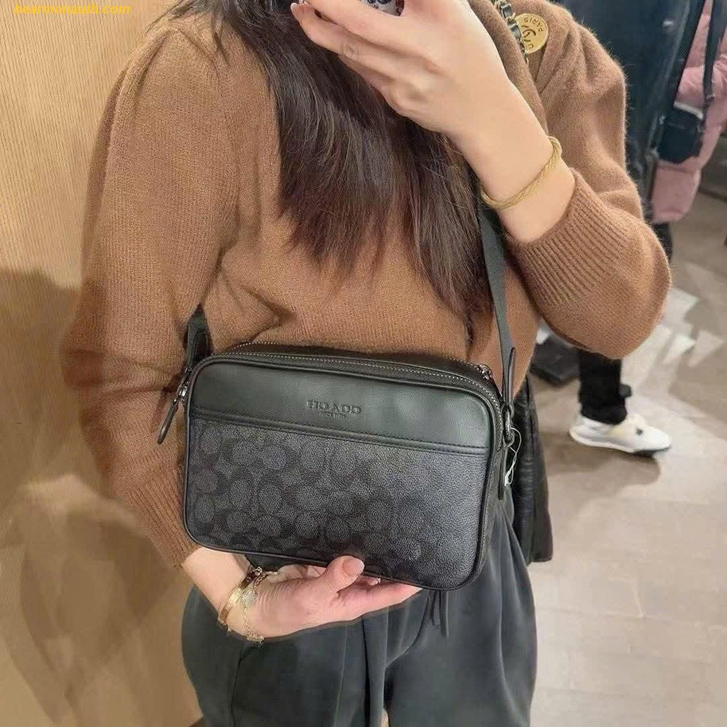 Túi Coach Graham Crossbody Bag In Signature Canvas ‘Black’ CV921 - Ảnh 3