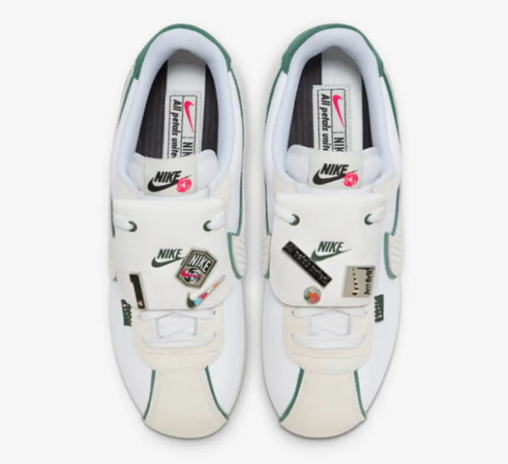 Giày Nike Cortez ‘White Green Light Bone’ FQ0259-110 - Ảnh 5