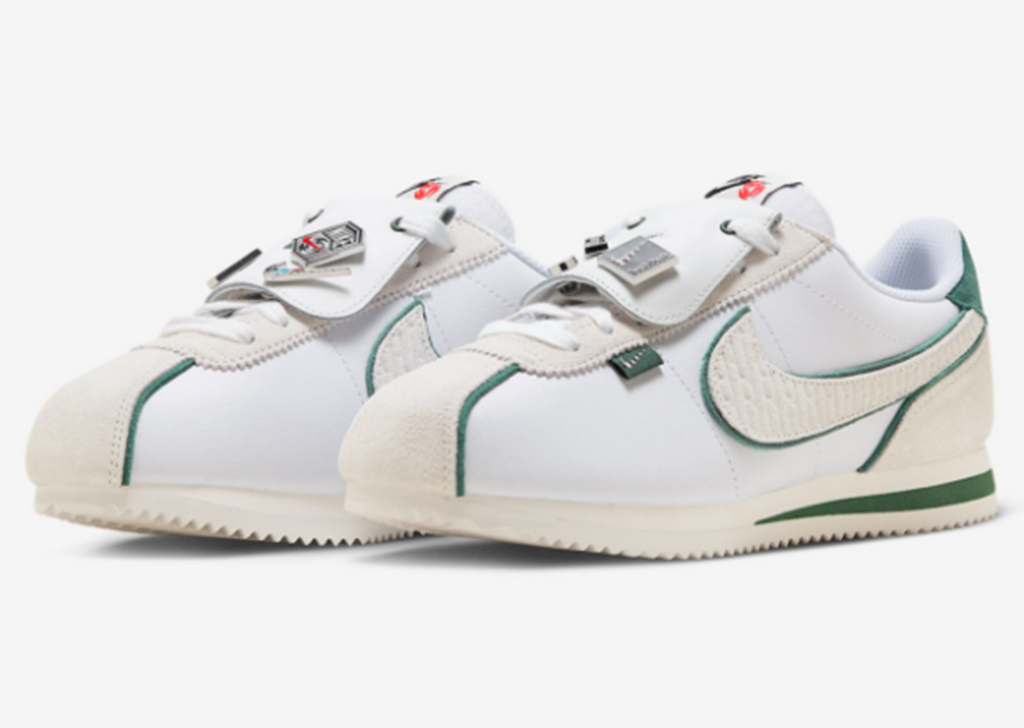 Giày Nike Cortez ‘White Green Light Bone’ FQ0259-110 - Ảnh 6