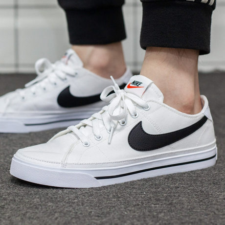 Giày Nike Court Legacy Canvas ‘White Black’ CW6539-101 - Ảnh 6