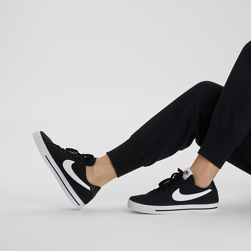 Giày Nike Wmns Court Legacy Canvas ‘Black White’ CZ0294-001 - Ảnh 2