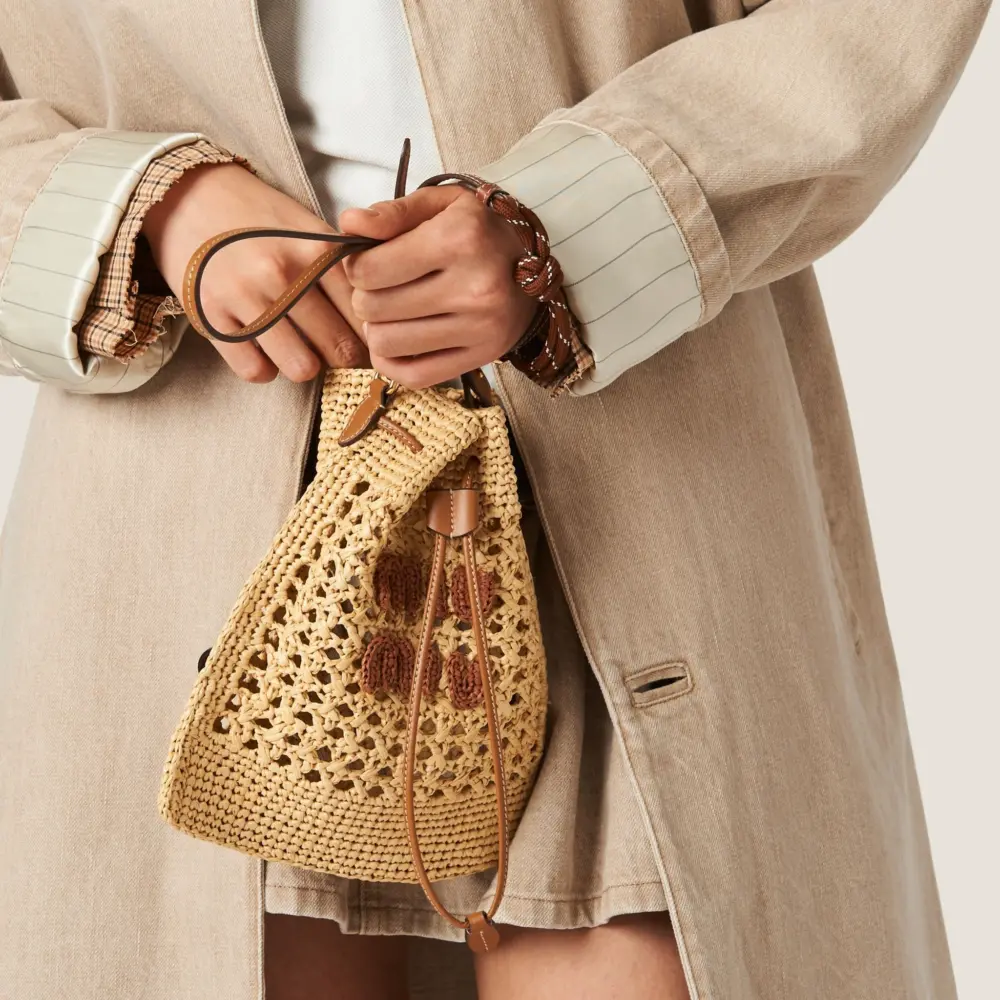 Túi Miu Miu Woven Fabric Mini-bag ‘Beige’ 5ND016-2DO1-F0A5T - Ảnh 3