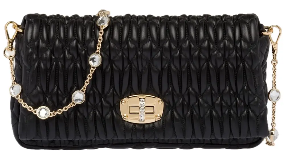 Túi Miu Miu Crystal Cloqué Bag ‘Black’ 5BD417-FVJ-F0002-V-COG
