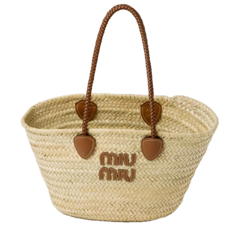 Túi Miu Miu Palmetto Tote Bag ‘Beige’ 5BG206-2DDH-F0A5T-V-SLO