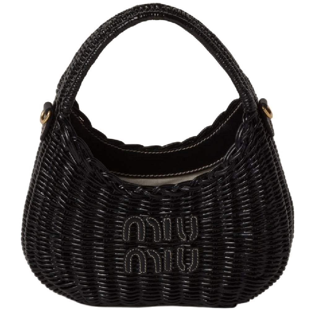 Túi Miu Miu Wander Wicker Bag ‘Black’ 5BC125-2BVU-F0002-V-OOO