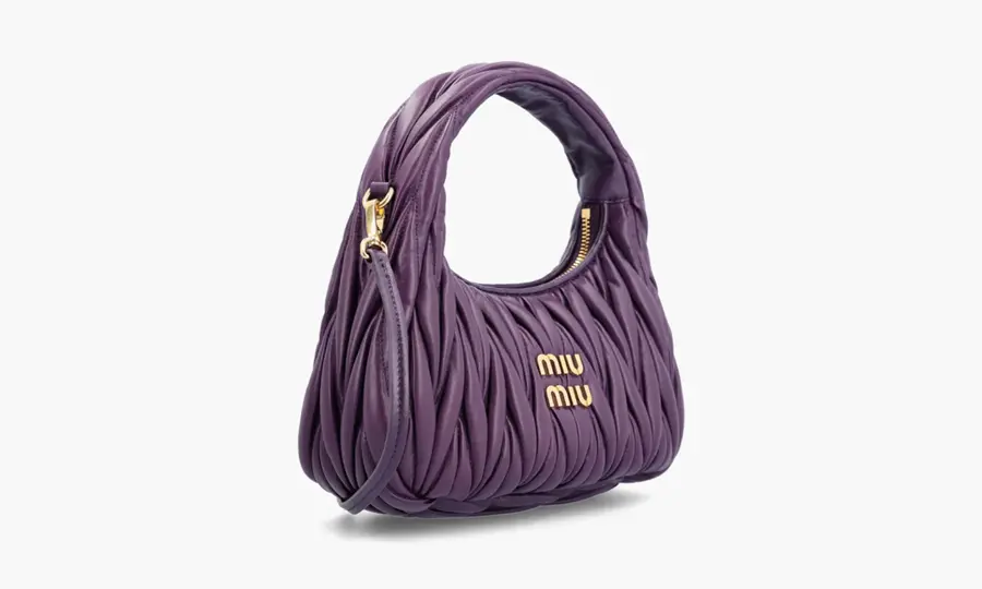 Alternative view of Túi Miu Miu Wander Matelasse Nappa Leather Hobo 'Violet' 5BC125-N88-F0030-V-OOY