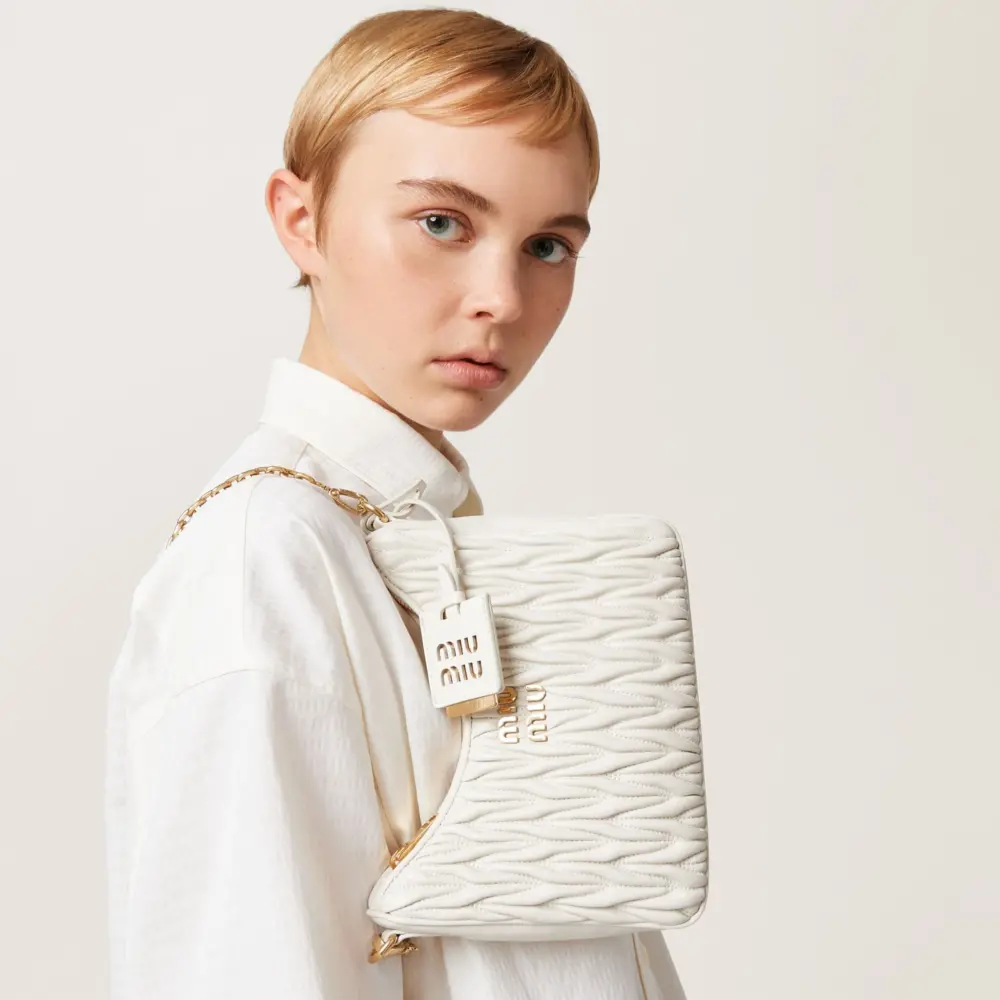 Túi Miu Miu Matelassé Shoulder Bag ‘White’ 5BH211-N88-F0009-V-TWO - Ảnh 3