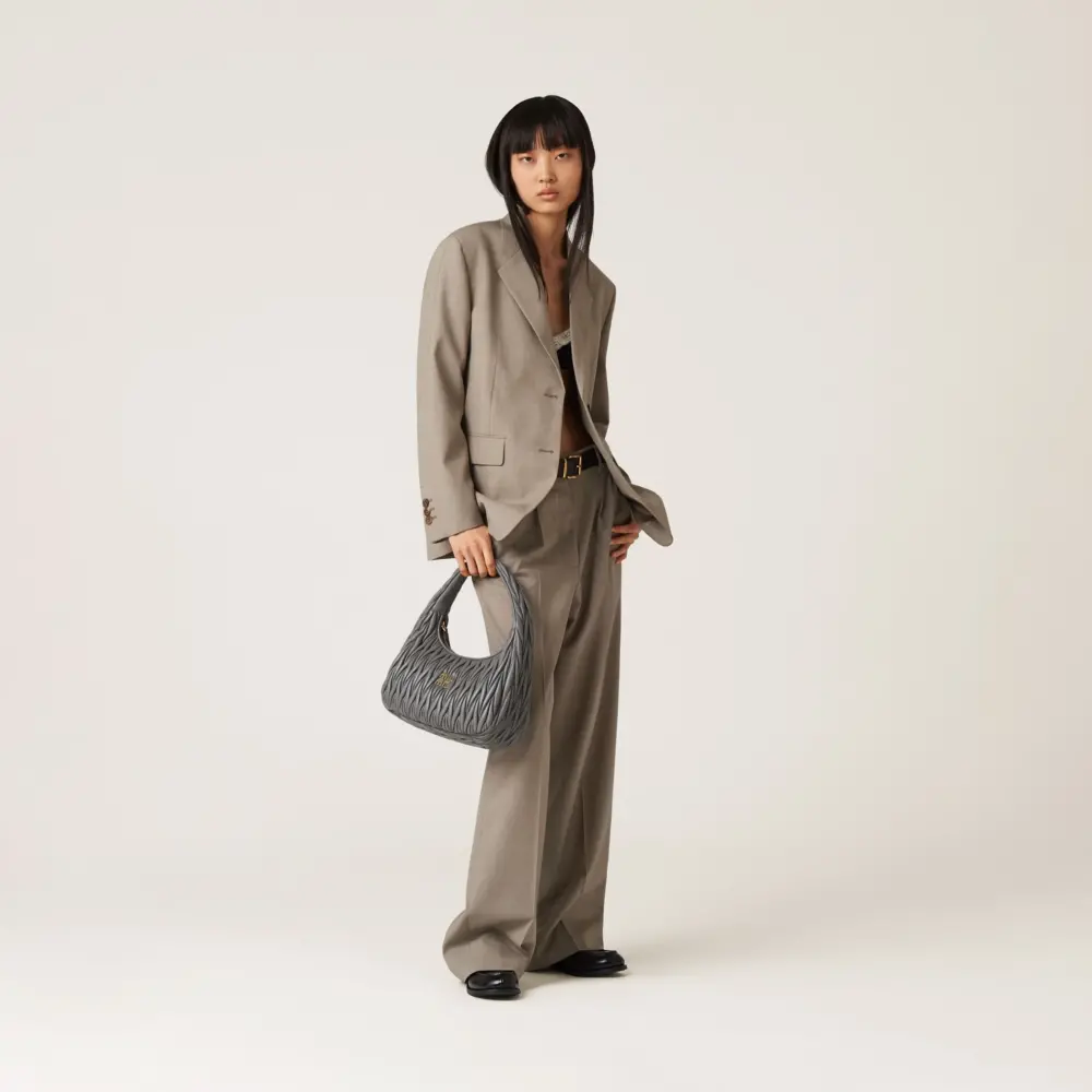 Túi Miu Miu Wander Matelassé ‘Marble Gray’ 5BC108-N88-F0K44-V-OOY - Ảnh 3