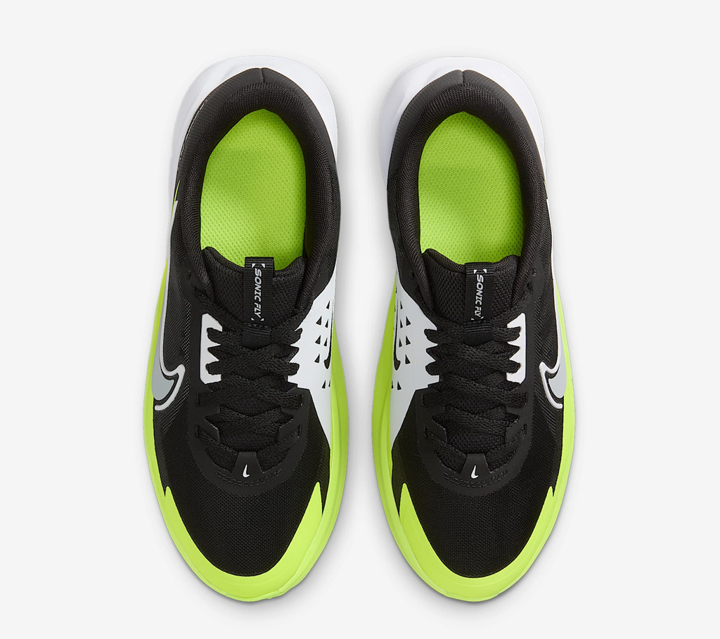 Alternative view of Giày Nike Sonic Fly GS 'Black White Volt Wolf Grey' Shoes FZ0017-002