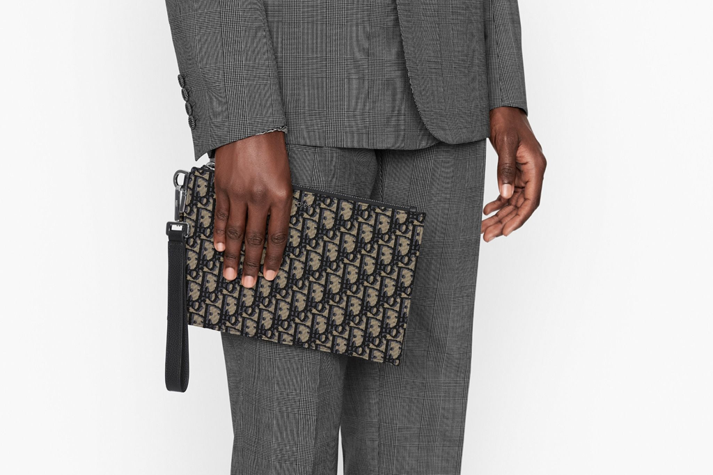 Túi Dior A5 Pouch Leather ‘Beige Black Oblique Jacquard’ 2ESCA338YSE-H05E - Ảnh 3