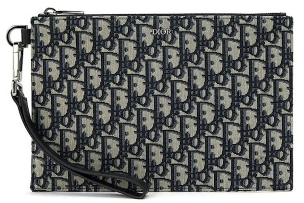 Túi Dior A5 Pouch Leather ‘Beige Black Oblique Jacquard’ 2ESCA338YSE-H05E