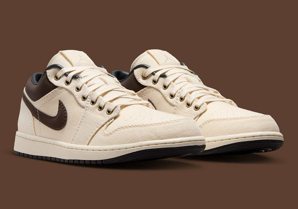 Alternative view of Giày Nike Air Jordan 1 Low Premium ‘Pale Ivory Baroque Brown’ IB8058-110