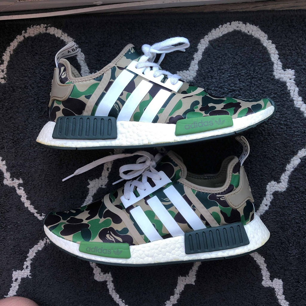 Giày Adidas NMD R1 Bape Olive Camo BA7326 - Ảnh 5