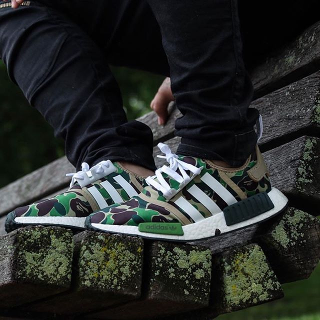 Giày Adidas NMD R1 Bape Olive Camo BA7326 - Ảnh 3