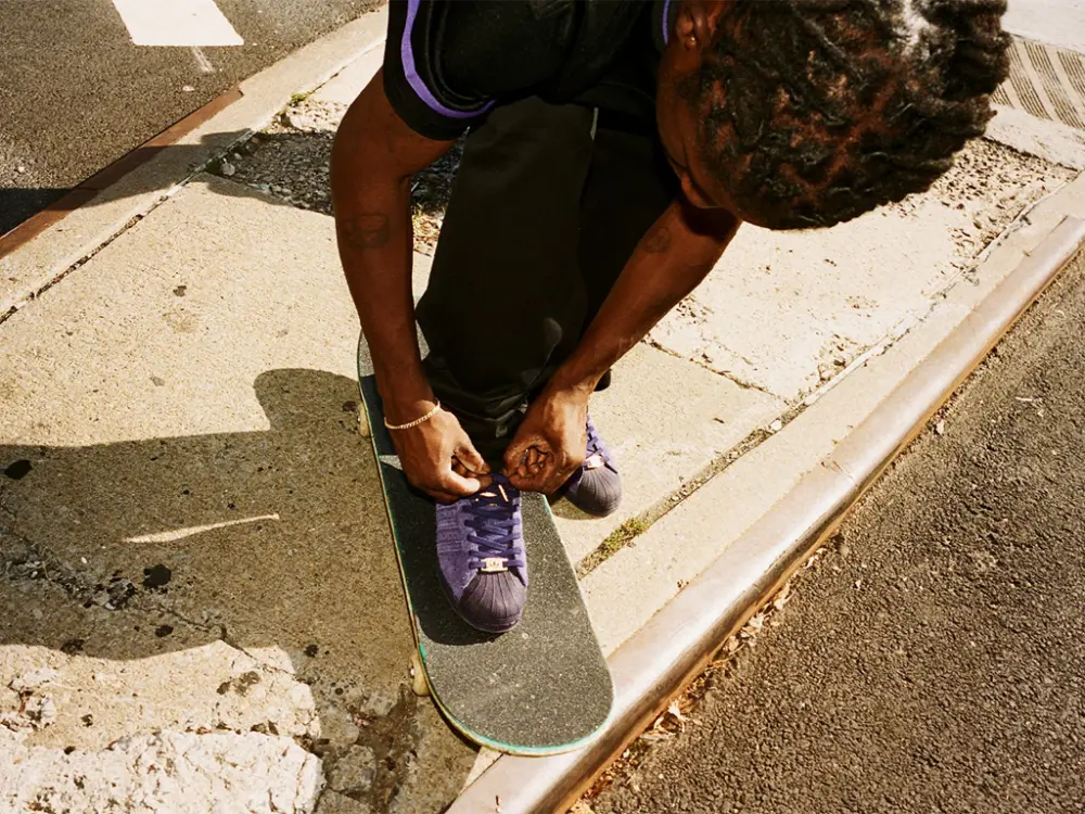 Giày Adidas Kader Sylla x Superstar ADV ‘Dark Purple’ HP8865 - Ảnh 3