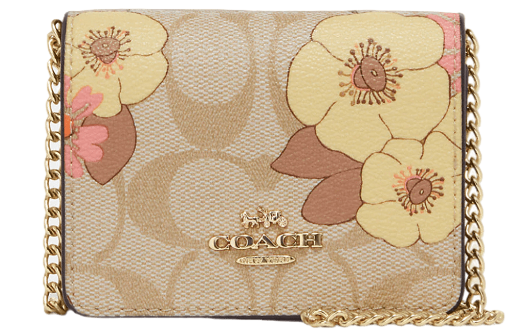 Túi Nữ Coach Mini Chain Floral Cluster 'Light Khaki' CH714-IMOT4
