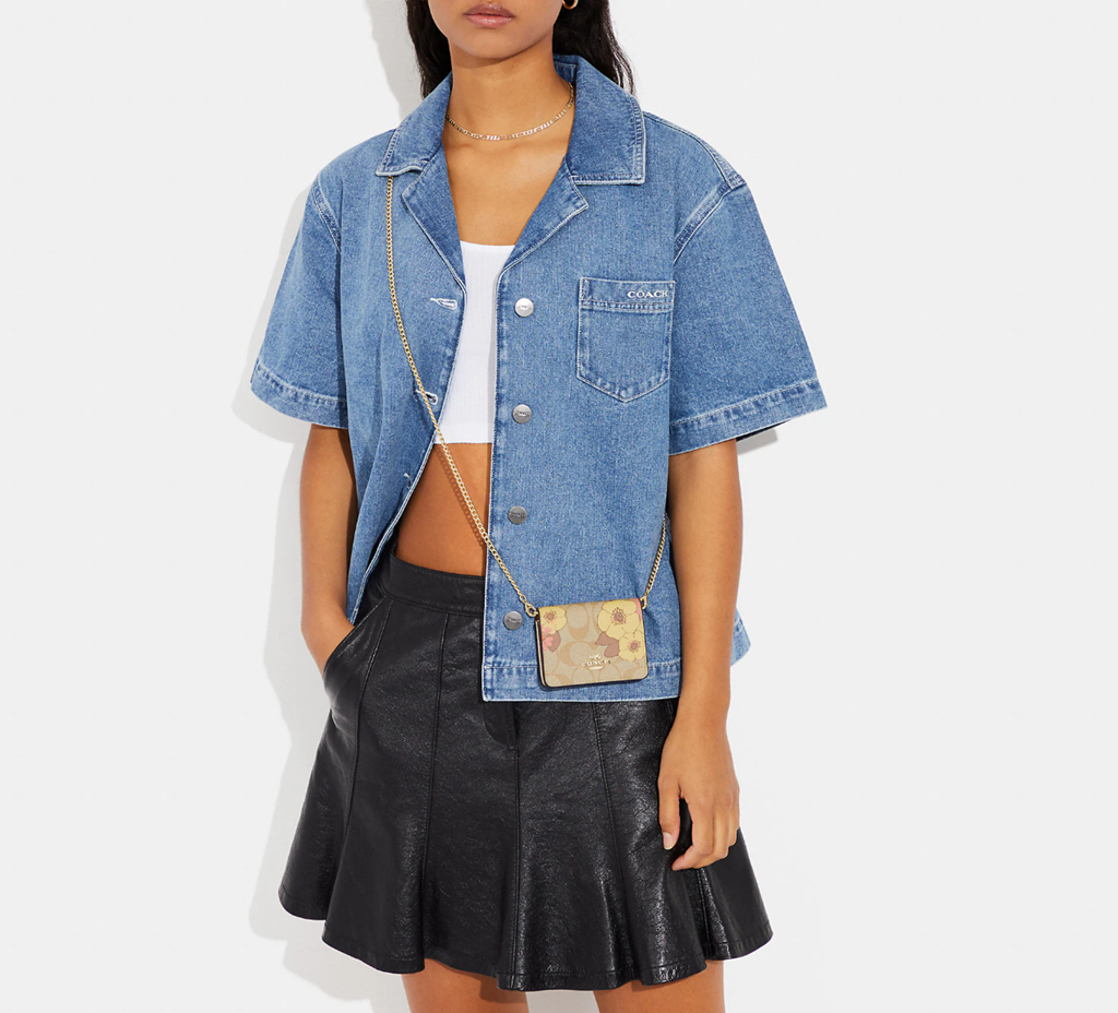 Túi Nữ Coach Mini Chain Floral Cluster 'Light Khaki' CH714-IMOT4 - Ảnh 3