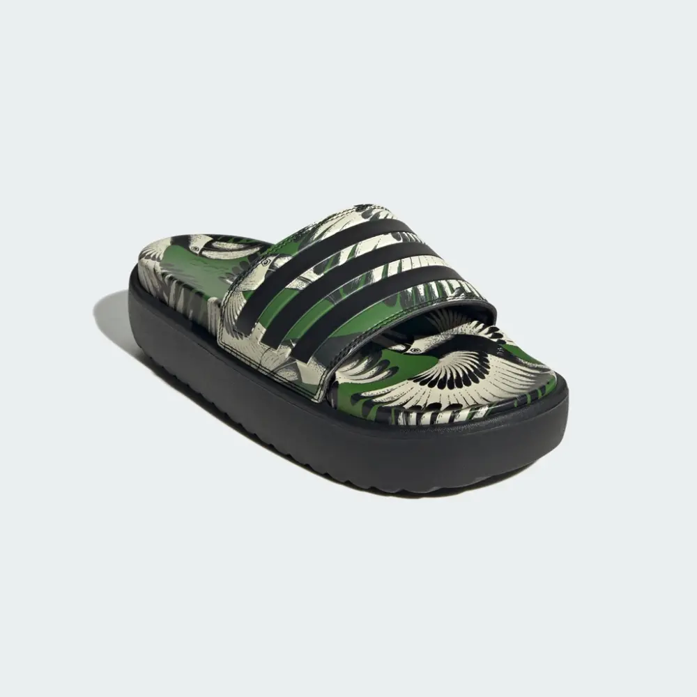 Dép Adidas Adilette Platform Slides 'Crew Green Core Black' JI4754 - Ảnh 3