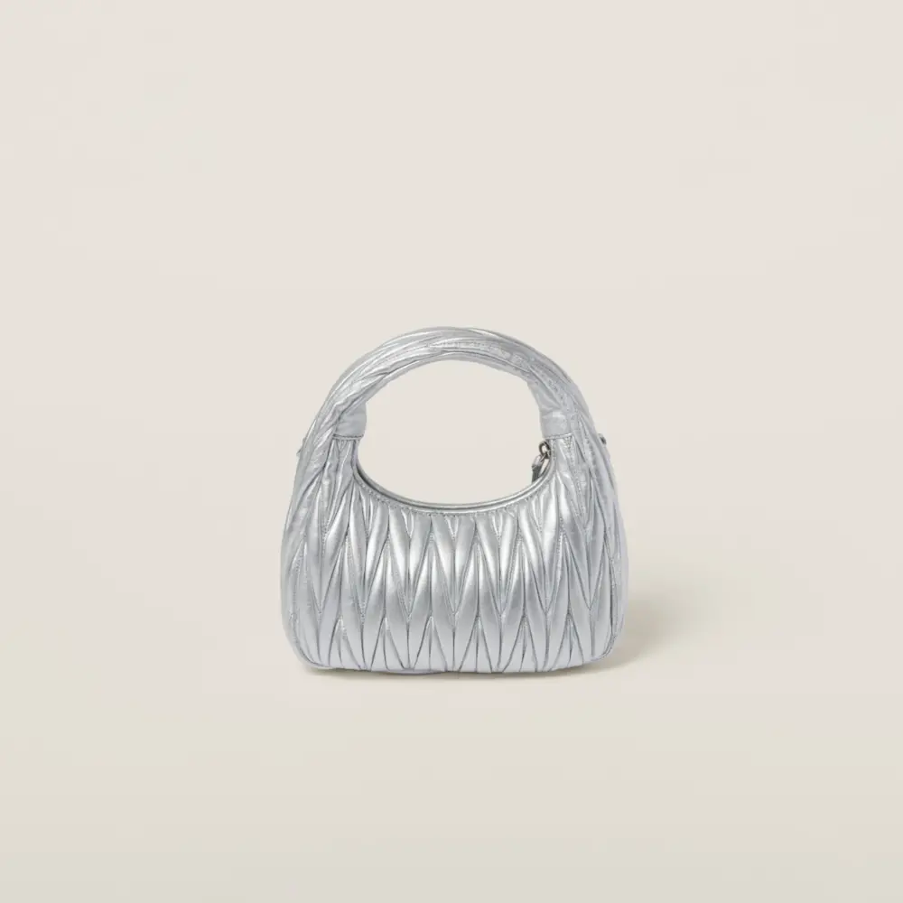 Alternative view of Túi Miu Miu Wander Matelassé Bag ‘Silver’ 5BC125-N88-F0118-V-OOY