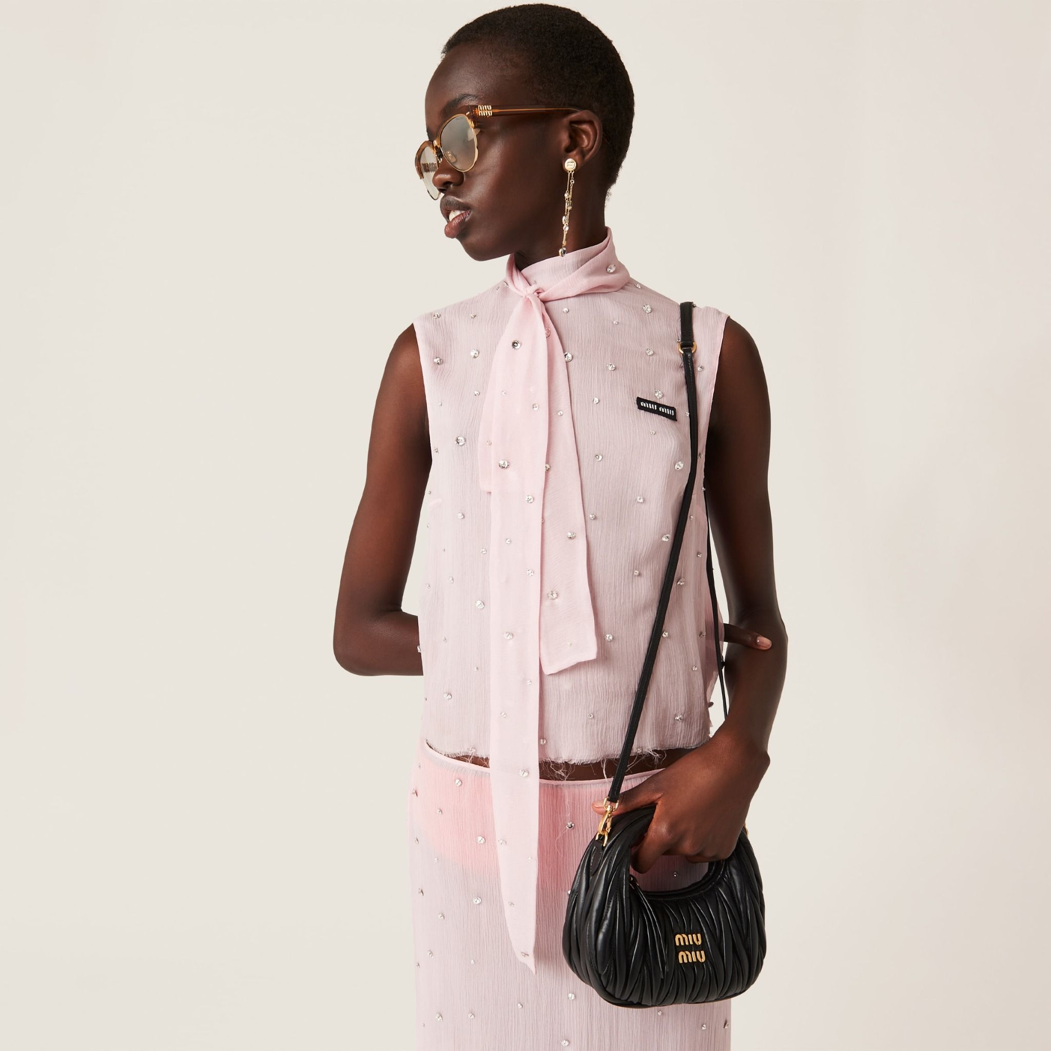 Túi Miu Miu Wander Matelassé Bag ‘Black’ 5BP078-N88-F0002-V-OOO - Ảnh 3